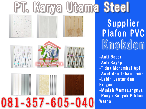 Supplier Jual Plafon PVC Plastik Merk Knokdon 3 M 4 M 5 meter Surabaya Sidoarjo